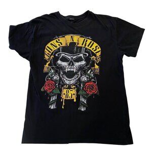 Guns N Roses 1985 Vintage Style Band Tee Black Short Sleeve XL Soft Grunge Distr